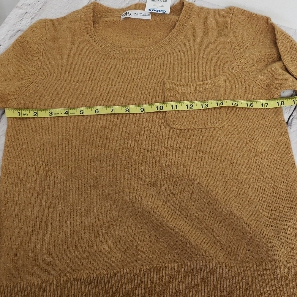 Zara Sweater Light Brown Acrylic/Poly/Wool Blend 36 L Hip Length NWT New - Picture 8 of 10